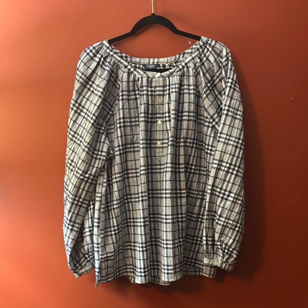 Chaps‎ Navy and White Checkered Shirt
